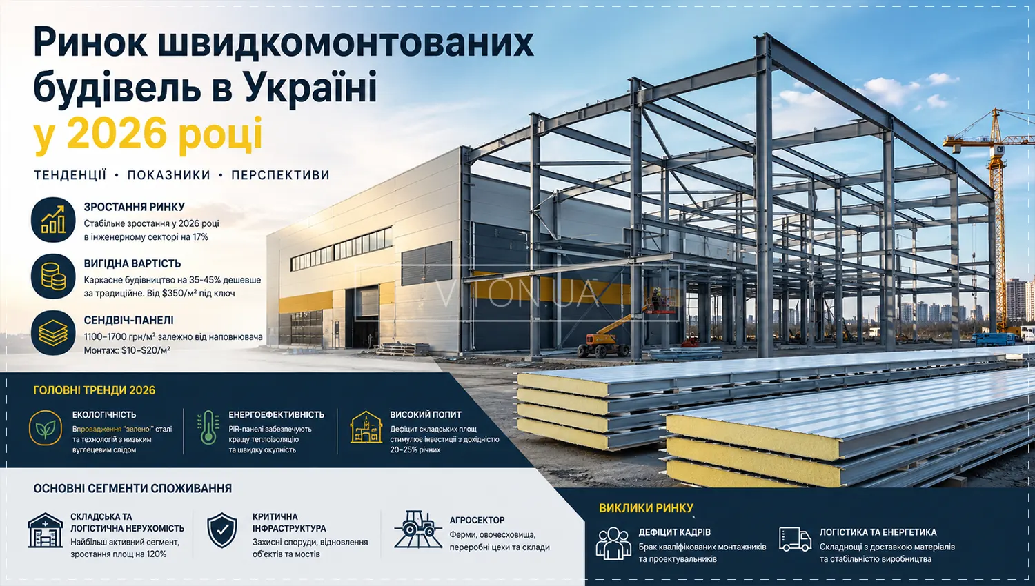 Ринок швидкомонтованих будівель в Україні у 2026 році.